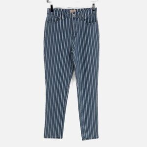 Camila Coelho Striped Conductor High Waist Slim Straight Ankle Jeans - Size 2